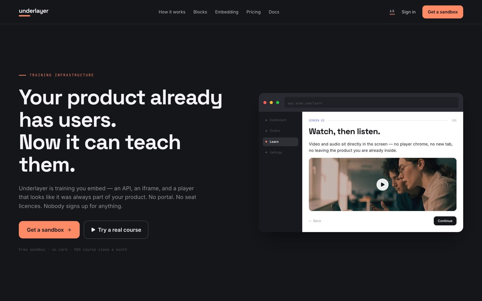 Underlayer — screenshot